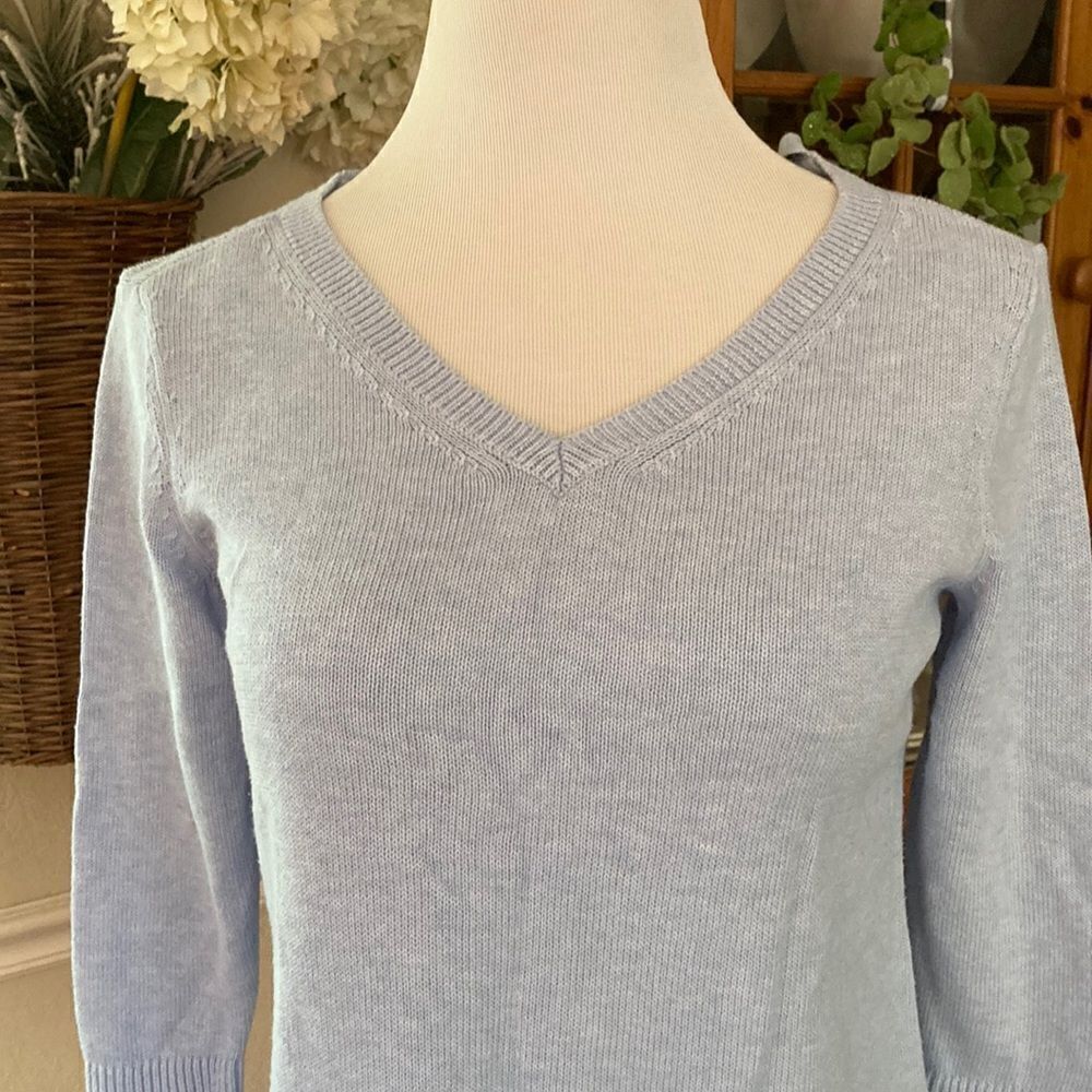 Talbots 100% Prima Cotton Three Quarter Sleeves Pullover Sweater S Petite